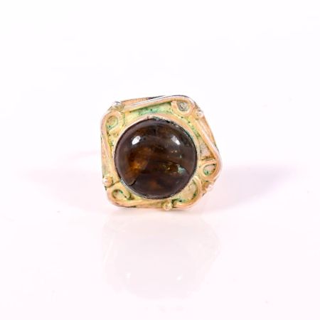 Handmade Silver Plated Ring with Labradorite Gemstone for Women